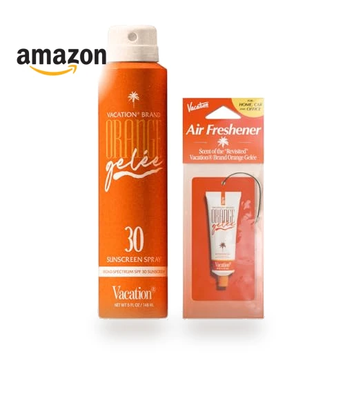 Orange Gelée SPF 30 Sunscreen Spray Oil & Air Freshener Bundle — Face Tan Enhancers, VACATION