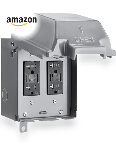 Outdoor Electrical Box Waterproof with Dual 20 AMP WRTR GFCI Receptacles — Inlet Boxes, SURAIELEC