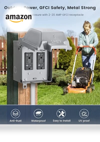 Outdoor Electrical Box Waterproof with Dual 20 AMP WRTR GFCI Receptacles — Inlet Boxes, SURAIELEC