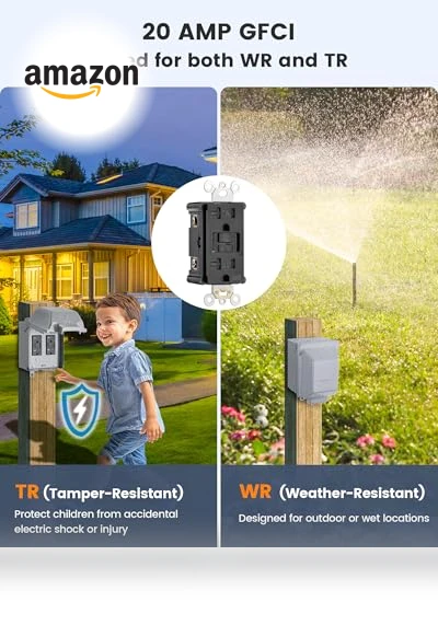 Outdoor Electrical Box Waterproof with Dual 20 AMP WRTR GFCI Receptacles — Inlet Boxes, SURAIELEC