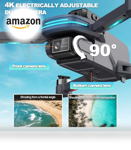 Foldable Drone with 4K Electrically Adjustable Dual Camera — Drones, SUMEAUT