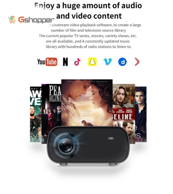 Smart HD Projector — Home Theater Projectors, Foqucy