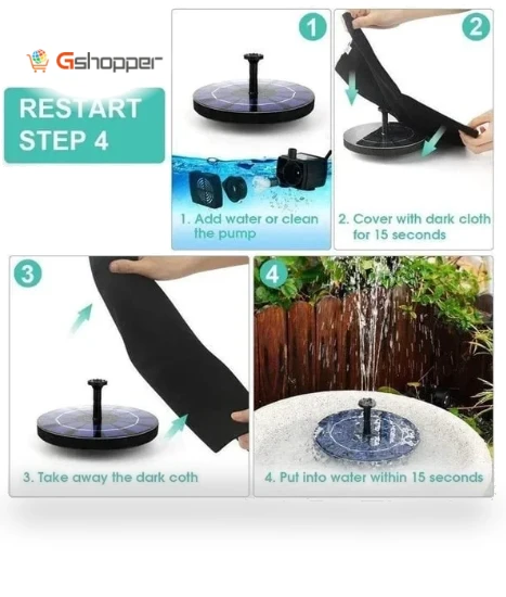 Solar Fountain with Colorful LED Lights — Fountain Accessories