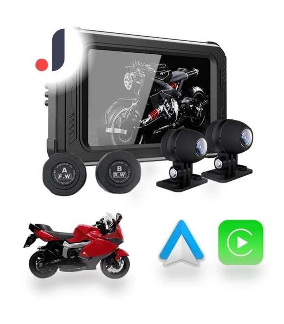 Motorcycle Wireless Carplay Smart Android with Automatic Projection Screen, Driving Recorder with Tire Pressure... — Navigation & GPS Accessories, zhishangyoupin
