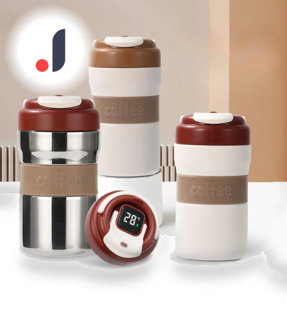 Ceramic Inner Coffee Cup with Smart Display — Beverage Warmers, Binchi Fitness