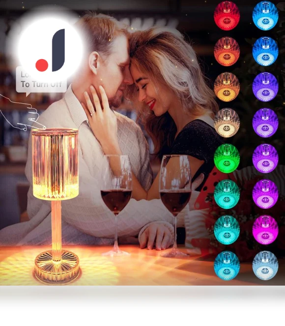 Color Changing Crystal Table Lamp — Chandeliers, Cosy Homes
