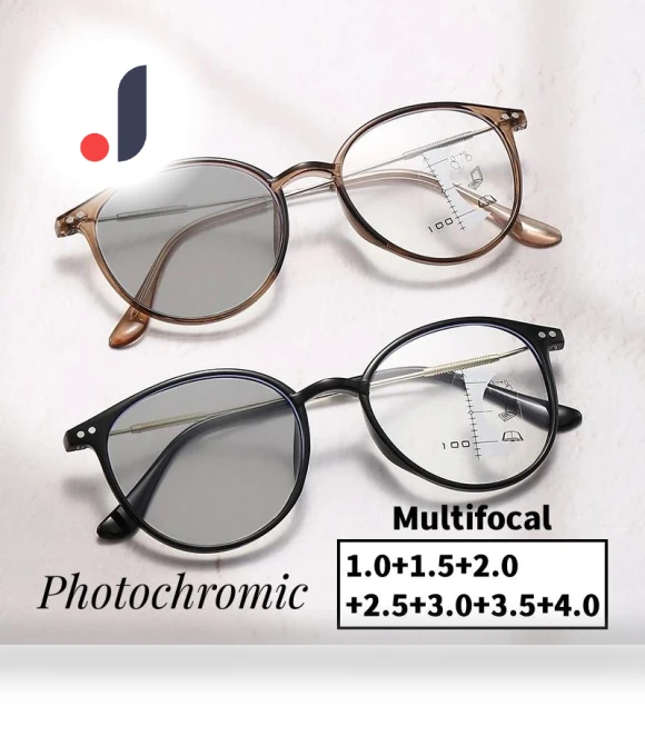Round Smart Photochromic Reading Glasses — Smart Glasses, NAPAGE Global Glasses
