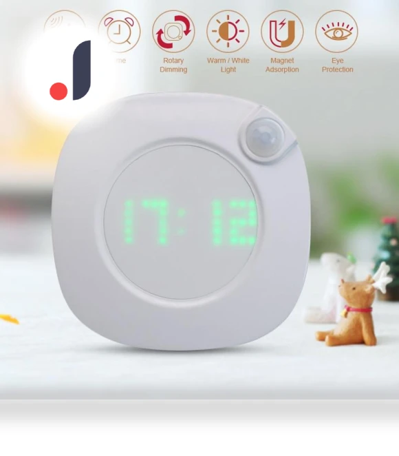 Motion Sensor Night Light with Digital Time Display — Night Lights, Refreshing Home