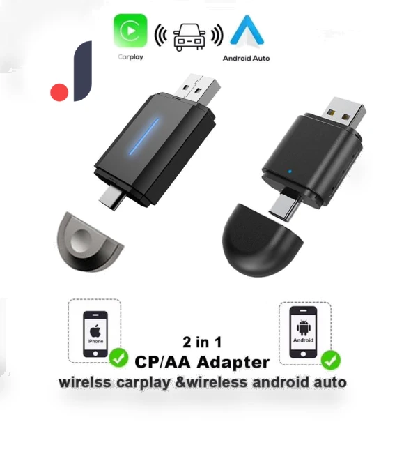 2-in-1 Wireless CarPlay Android Auto Adapter — Stereo Receivers, World Auto Parts