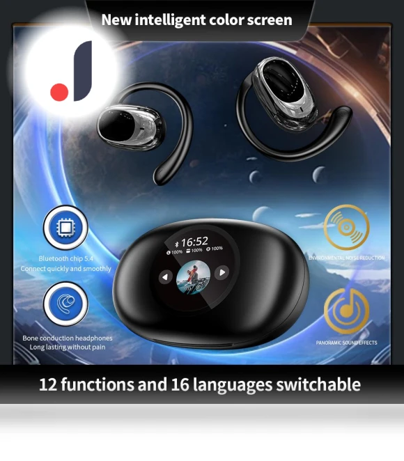 Bluetooth Headphones with Touchscreen — Over-Ear Headphones, Junmaocun