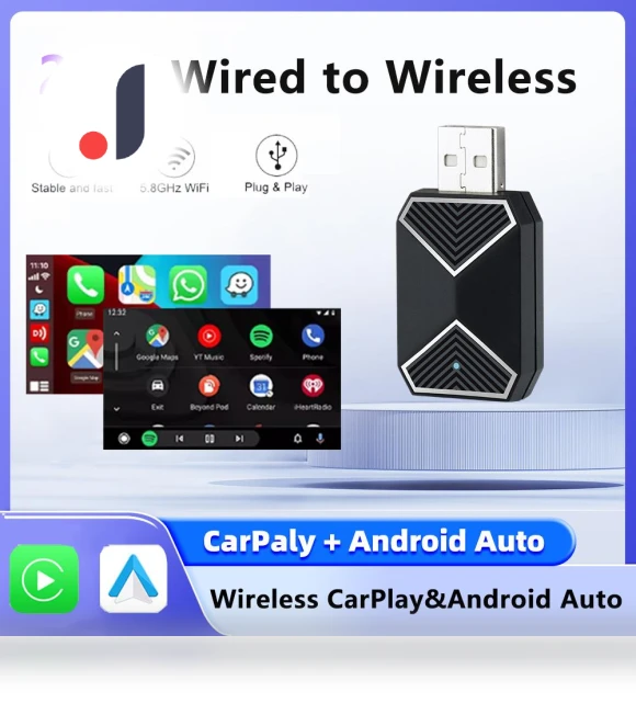 Mini Carplay Smart Box 2 in 1 Wireless CarPlay Android Auto Adapter Dongle — Phone Accessories, Auto Accessories Home