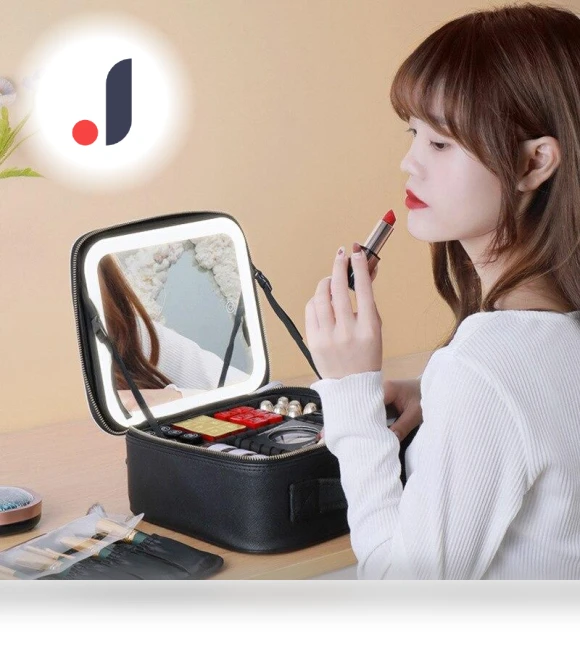 Smart LED Cosmetic Bag with Mirror — Cosmetic Cases, Jing Jing xi