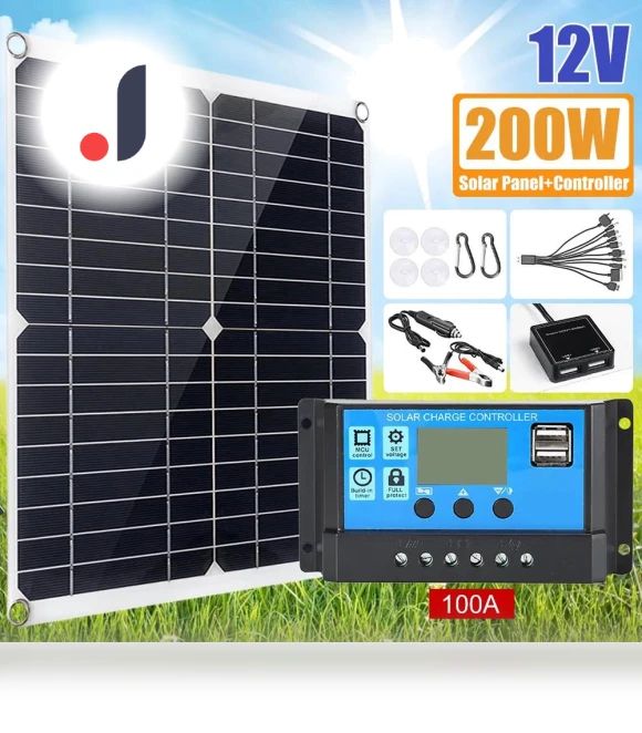 Solar Panel Kit 12V with Charge Controller — Renewable Energy Solutions, Homedepot