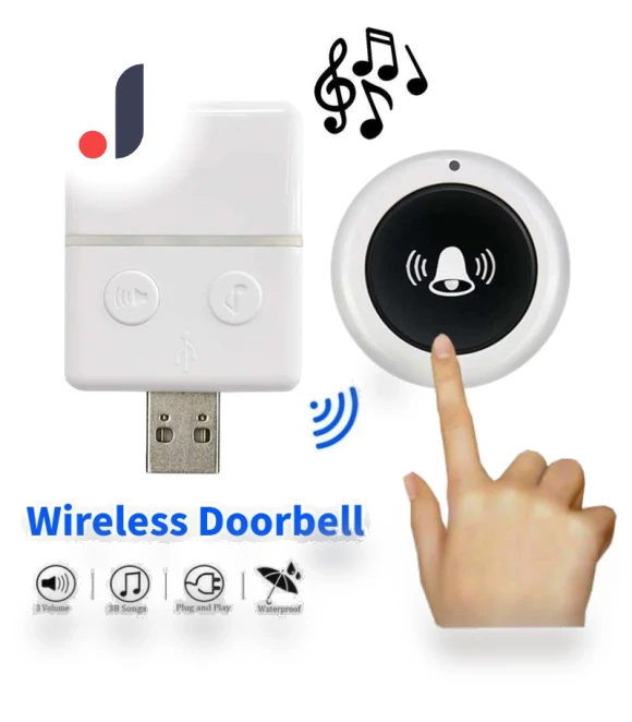 Wireless Electronic Doorbell — Push Buttons, Holland Zho