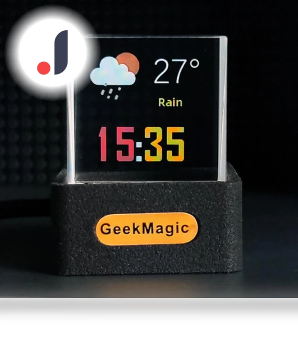 Crystal Cube Photo Display Holographic Desktop Smart Weather Station Digital Clock with GIF Animation Album — Alarms & Clocks, Home Furnishing Department Mall
