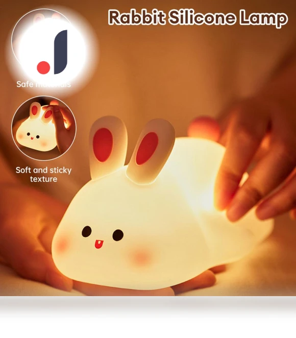 Cute LED Night Light with Touch Sensor in Rabbit Shape — Night Lights, Factory Discount Outlet