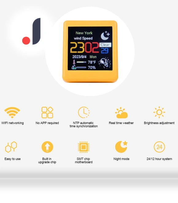 Desktop Digital Weather Clock — Weather Monitoring Clocks, Luminaire Lighting Mall