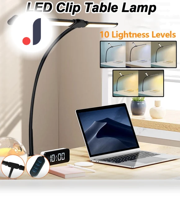 Double LED Desk Lamp with Clamp — Desk & Table Lighting, Refreshing Home