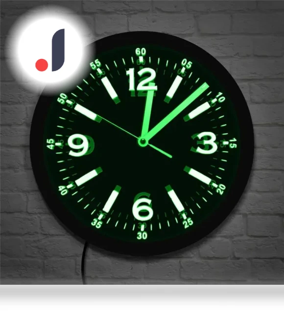 Modern Design LED Neon Wall Clock — Clocks, Factory Discount Outlet