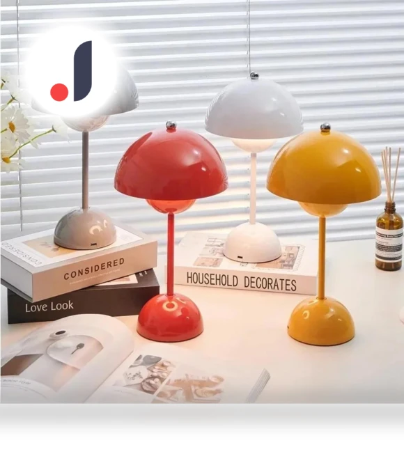 Rechargeable LED Mushroom Table Lamp — Desk & Table Lighting, Elegant Living House