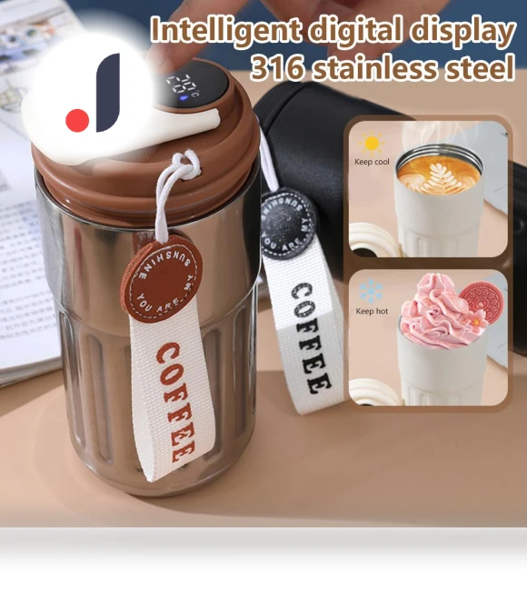 Smart Thermos Bottle with LED Temperature Display — Beverage Warmers, Refreshing Home