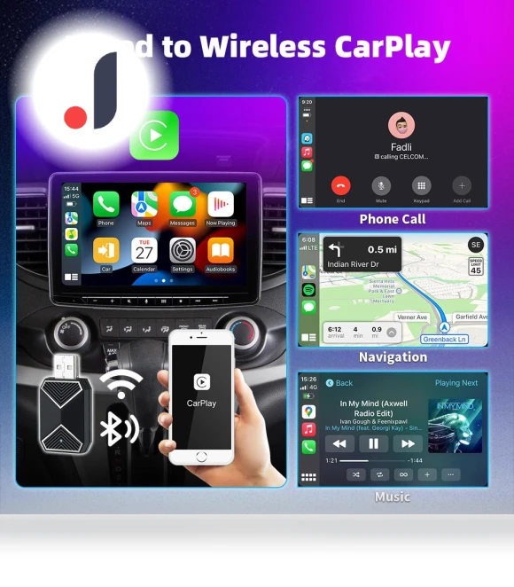 2 In 1 Wireless CarPlay Android Auto AI Box Adapter — Phone Accessories, RuJia Home Decor