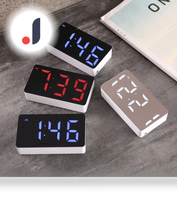 LED Mirror Alarm Clock — Clocks, Comfort Homeware