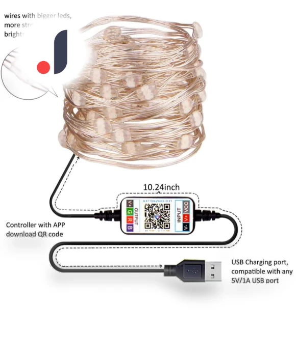 Smart Bluetooth LED Copper Wire Garland — String Lights, GYROBALL
