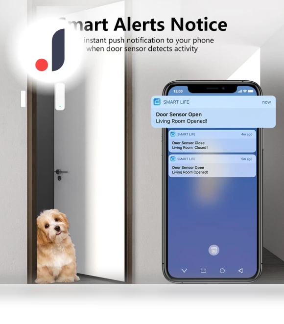 Smart Door Window Sensor — Smart Home Security, OFFICE-MALL