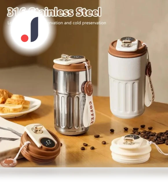 Travel Mug with Temperature Display — Travel Drinkware, Stone Home