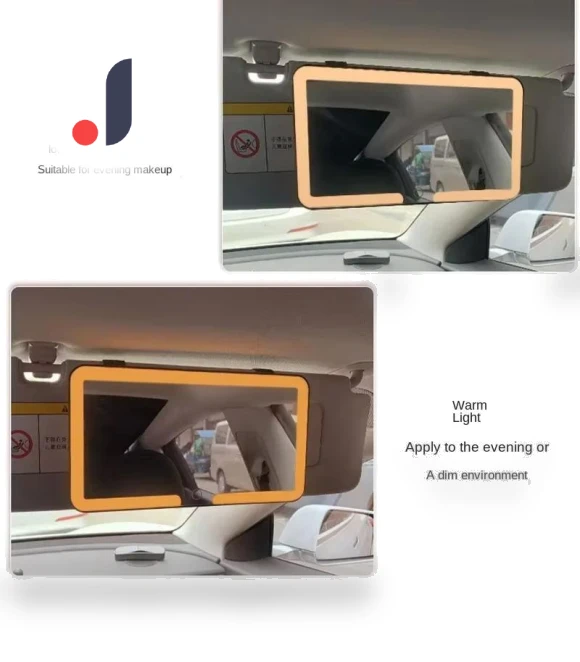 Car Sun Visor with LED Touch Screen Makeup Mirror — Visor, JOHO