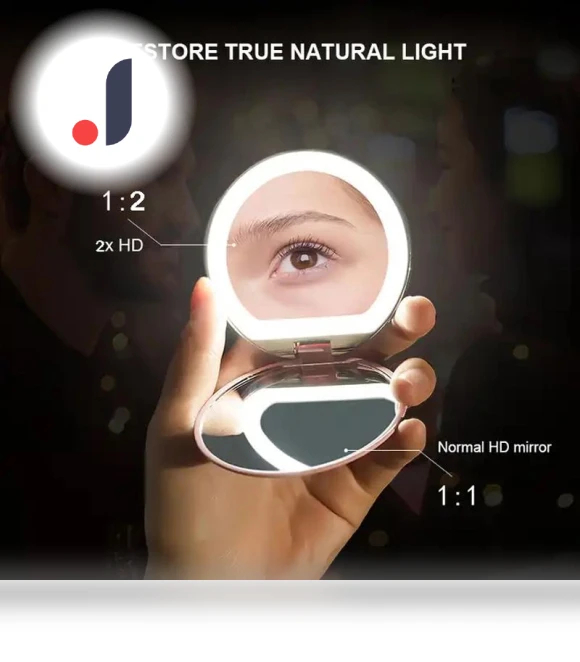 Portable Rechargeable LED Travel Mirror — Compact & Travel, AE Selection