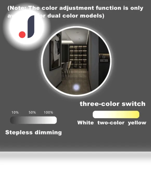 Smart Bathroom Mirror with Lighting — Bathroom, Rainbow Rain