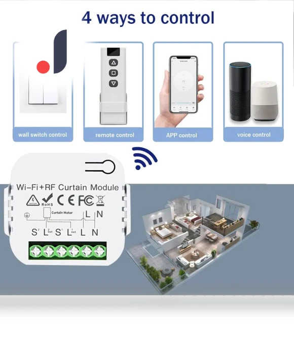 WiFi Smart Curtain Switch — Smart Home Hubs & Controllers, Cozy Cottage-Relax