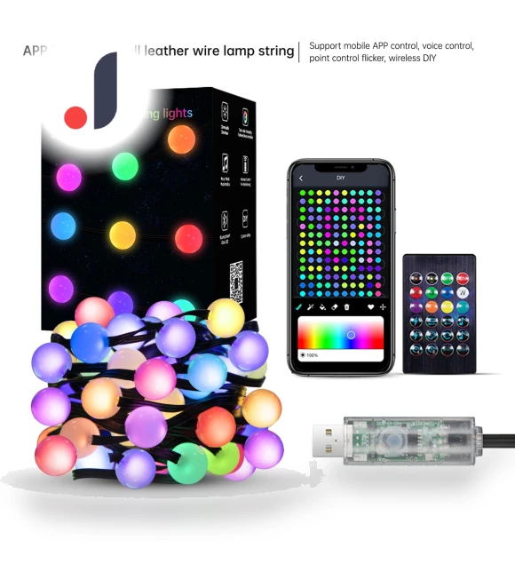 Bluetooth RGBIC Round Ball Music Controller — Outdoor Light Projectors, Yongkomo