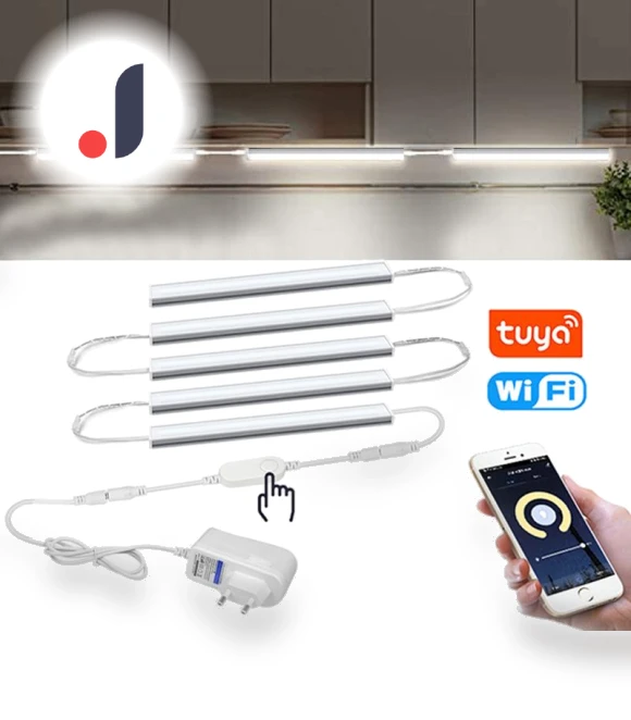 Full Set, 5 PCS, Under Cabinet LED Light with Adjustable Brightness — Under-Cabinet Mounts, Lcamaw Lighting Light