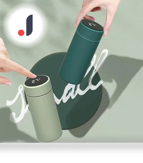 Stainless Steel Smart Mug with Touch LCD Display — Beverage Warmers, Practical Household