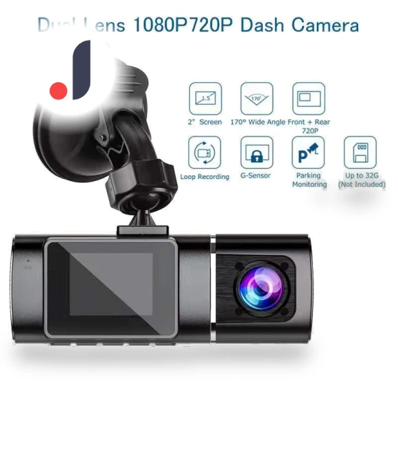 Touch Screen Dash Cam with Dual Lens — Dashboard Cameras, Optimized General