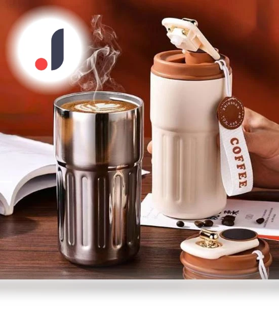 Vacuum Insulated Thermocup with Temperature Display — Travel Drinkware, Practical Household