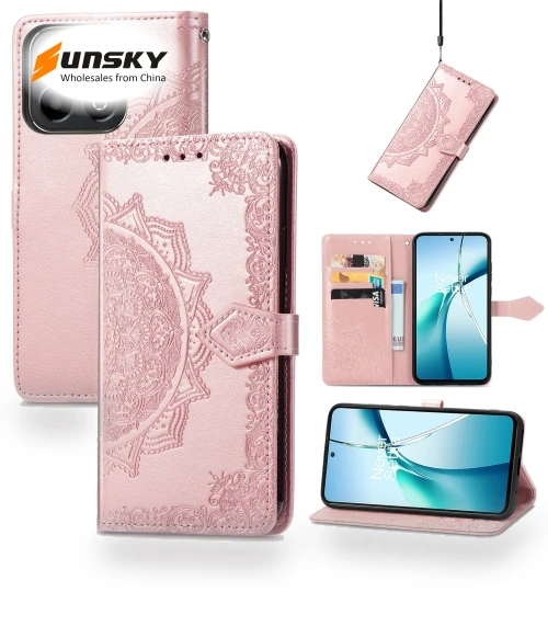 Mandala Flower Embossed Leather Phone Case — Phone Accessories, Honor