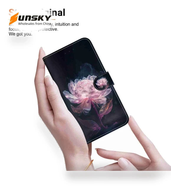 Crystal Texture Colored Drawing Leather Phone Case for Infinix Hot 50i/Smart 9 — Mobile Devices & Accessories, Infinix