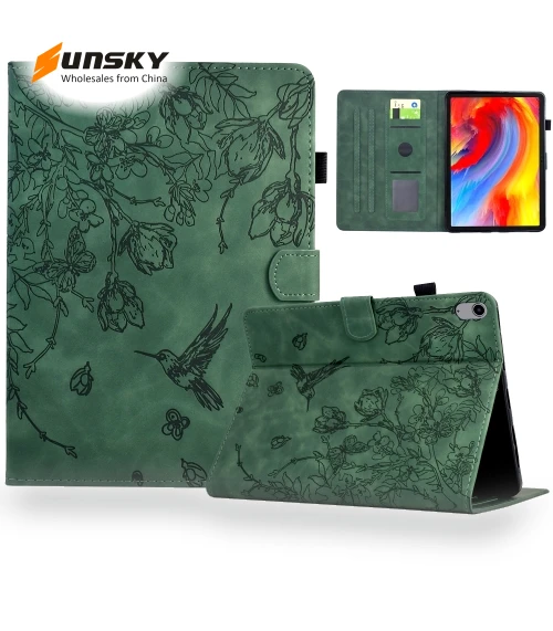 Flowers and Bird Embossed Smart Leather Tablet Case for iPad 10th Gen 10.9 2022 — Keyboard Cases