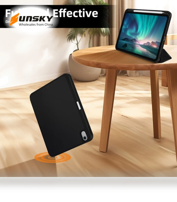 3-fold TPU Smart Leather Tablet Case with Pen Slot for iPad 10th Gen 10.9 2022 — Keyboard Cases