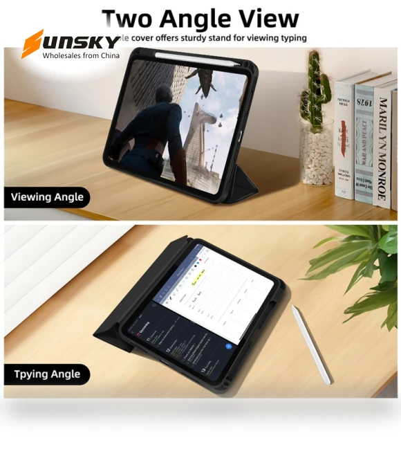 3-fold TPU Smart Leather Tablet Case with Pen Slot for iPad 10th Gen 10.9 2022 — Keyboard Cases