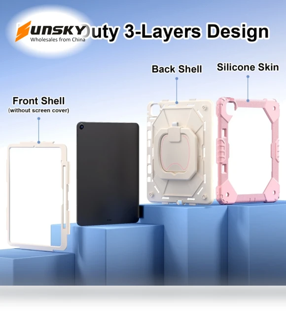 Contrast Color Robot Silicone Hybrid PC Tablet Case for iPad Air 13 2024 — Protective Cases
