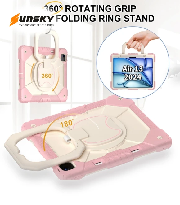 Contrast Color Robot Silicone Hybrid PC Tablet Case for iPad Air 13 2024 — Protective Cases