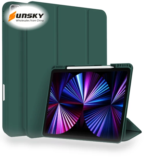 3-fold TPU Smart Leather Tablet Case with Pen Slot for iPad Pro 11 — Cases