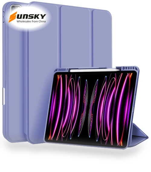 3-fold TPU Smart Leather Tablet Case for iPad Pro 12.9 with Pen Slot — Bags