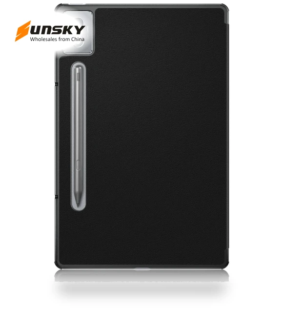 3-folding Leather Smart Tablet Case for Lenovo Tab P12 12.7 — Keyboard Cases, Lenovo