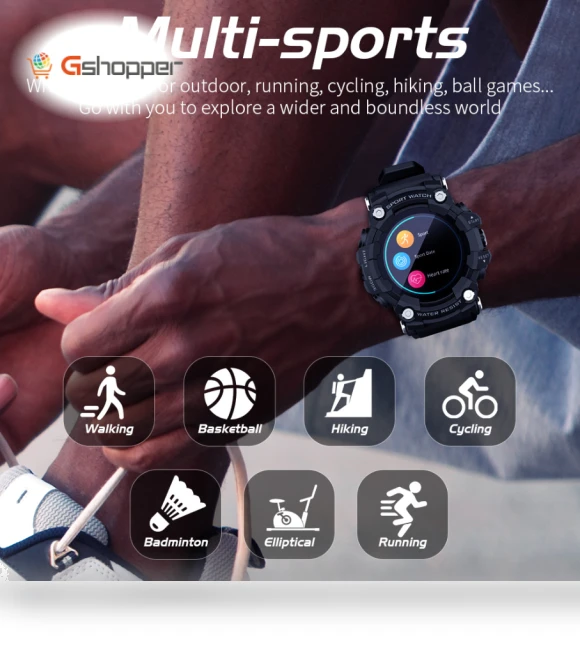 Bluetooth Smart Watch for Outdoor Sports with Step Counting, Sleep, Heart Rate, Blood Pressure, and Blood Oxygen... — Smartwatches, LOKMAT